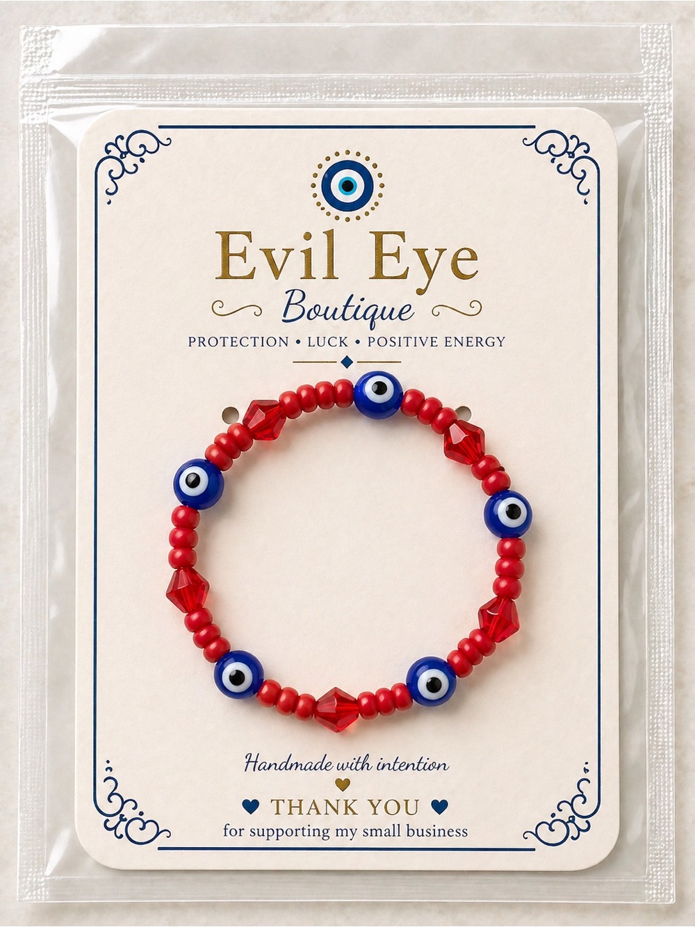 Evil Eye Boutique Red Beaded Protection Bracelet #22